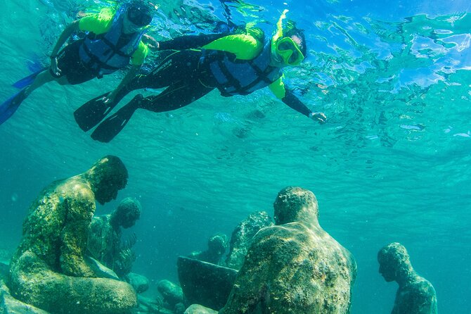 2-Hour Snorkeling Paradise Reef in Cancún Underwater Museum - From Aquaworld Cancun to the floating platform