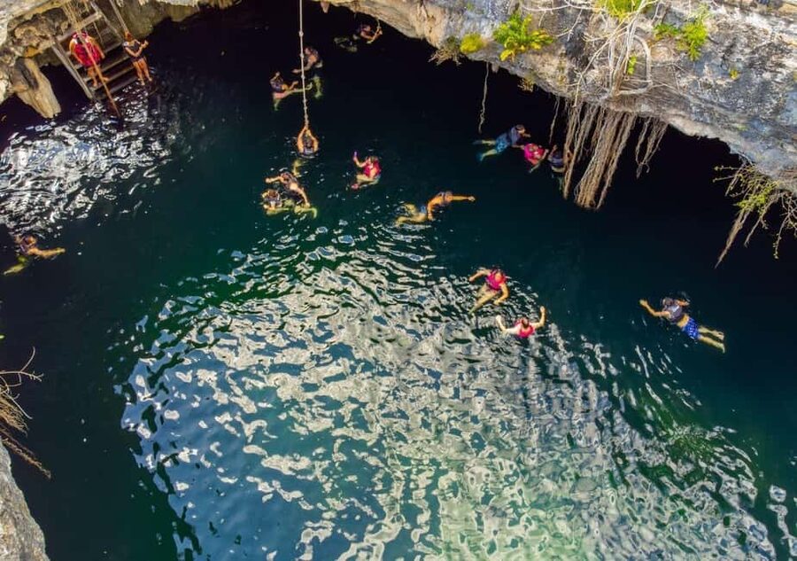 4X1 Tour: Coba and Tulum Ruins, Cenote and Playa del Carmen - A sacred cenote and a much-needed swim