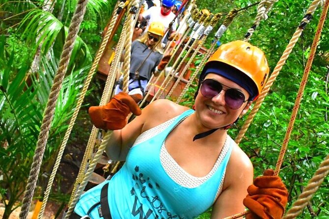 ATV Adventure, Interactive Bridges, Ziplines, Cenote and Lunch - Ziplines and hanging bridges above the forest floor