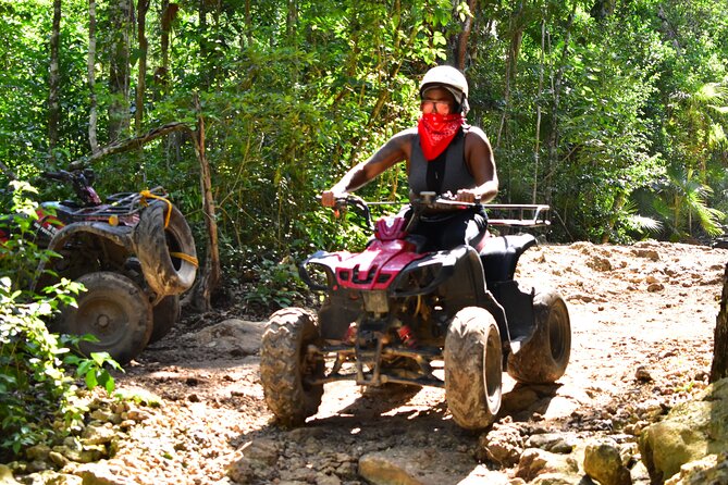 ATV's (shared), Ziplines & Cenote! Half-Day with Transportation from Cancun - Three Yucatán thrills packed into one morning