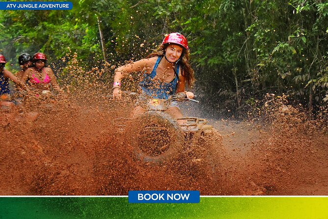 ATV, Ziplining & Cenote Tour, Transportation & Tequila Tasting - ATV riding through the jungle