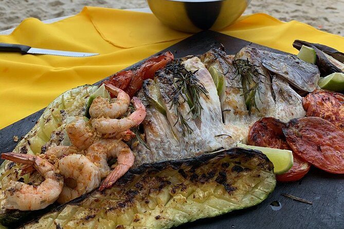 Cancun Beach Seafood Barbecue Class in a Kombi - Cassava, Mexican sauces, and tamarind candy