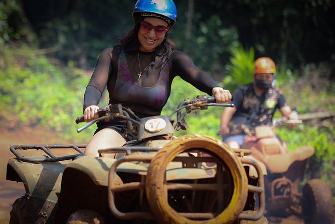 Cancun Best ATV Tour, Ziplines and Cenote Swim with Lunch - Three short ziplines through the trees