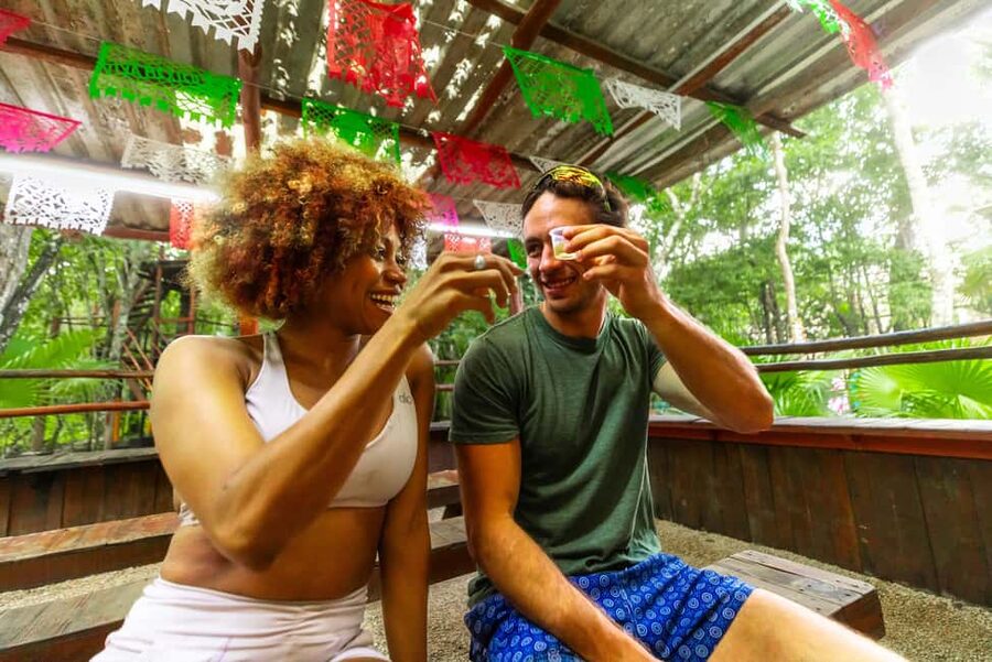 Cancún: Cenotes Adventure with Tequila Tasting & Mayan Snack - The adventure park adds an easy zipline