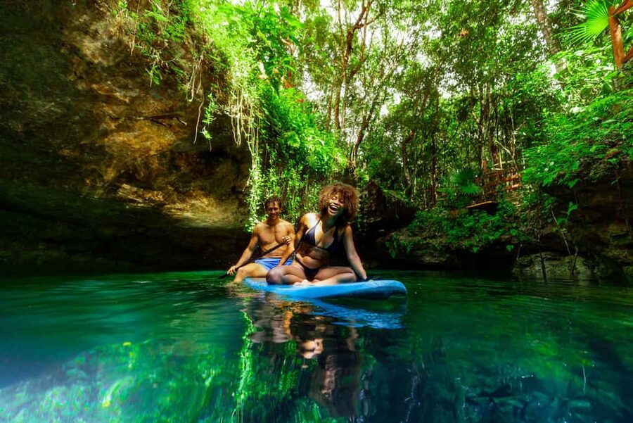 Cancún: Cenotes Adventure with Tequila Tasting & Mayan Snack - The first 90 minutes: swimming, jumping, and getting comfortable