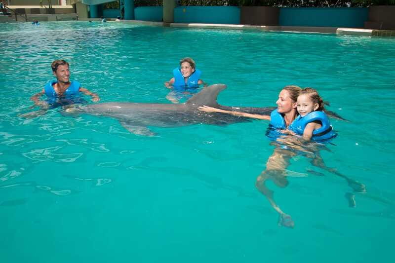 Cancun: Interactive Aquarium Ticket and Swim with Dolphins - Animal information and the dolphin kiss