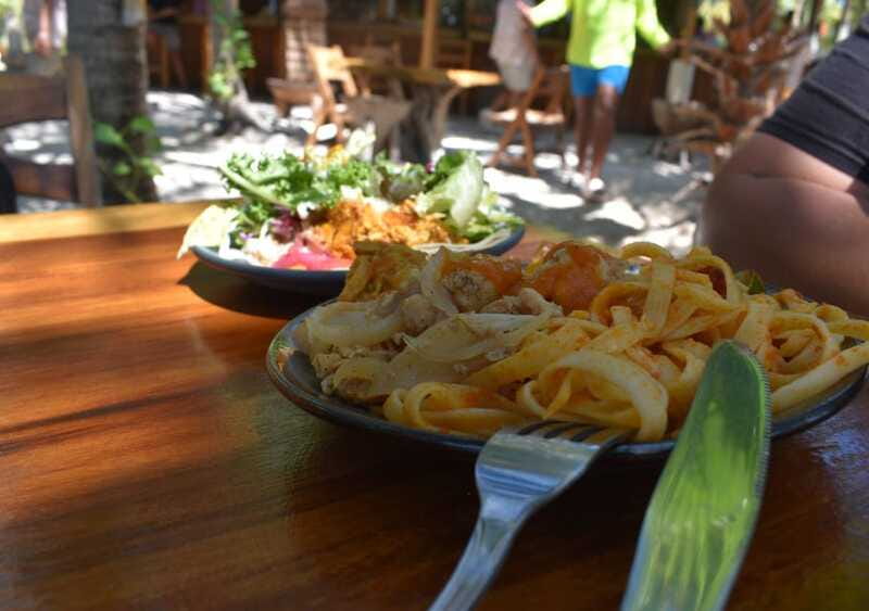 Cancun: Isla Mujeres Catamaran with buffet, drinks & snorkel - Buffet lunch beside Playa Norte