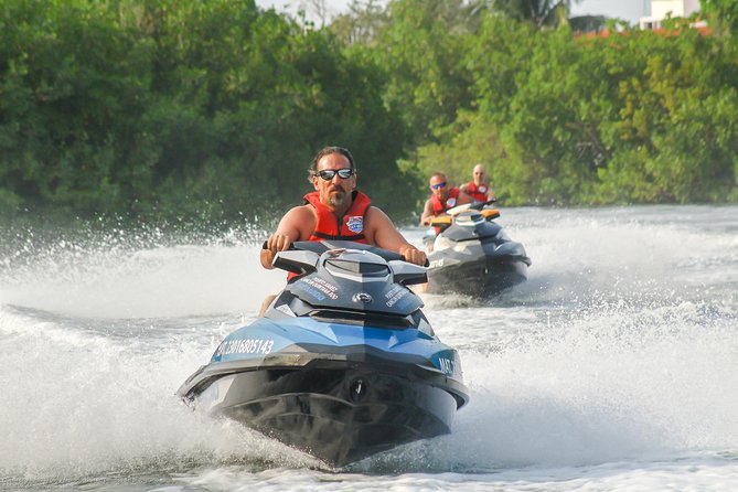 Cancun mangrove jet ski tour: 1 rider per jet ski - What the one-hour itinerary feels like