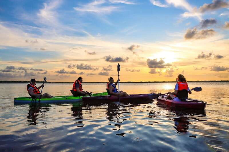 Cancun: Sunset Kayak Experience in the Mangroves - The first 45-minute paddle through Nichupté Lagoon