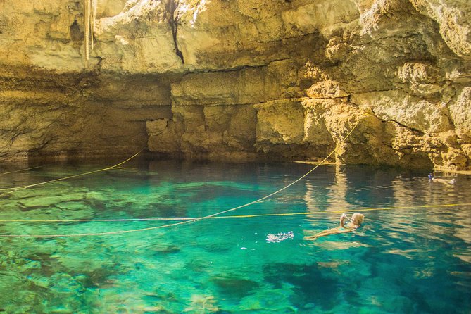 Cancun tour 4x1 Tour of Tulum, Coba, Cenote and Playa del Carmen - Cenote Kuxtal: a 45-minute swim break