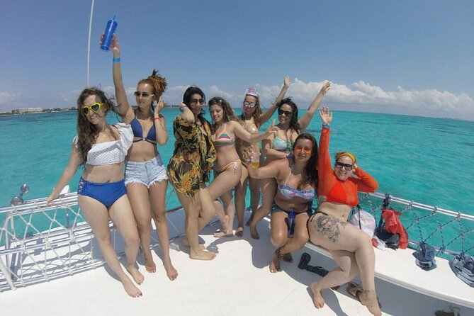 Catamaran Party Boat Cancun - Boarding at La Isla near Punta Nizuc