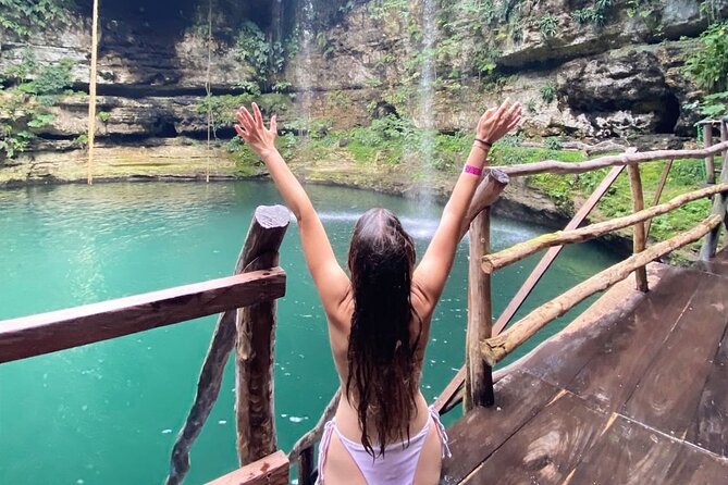 Chichen Itza and Cenote Chichikan Tourwith Valladolid From Cancun - Cooling off at one Yucatan cenote