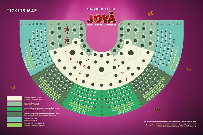 Cirque du Soleil JOYÀ Admission Tickets - Timing, seating, and service details