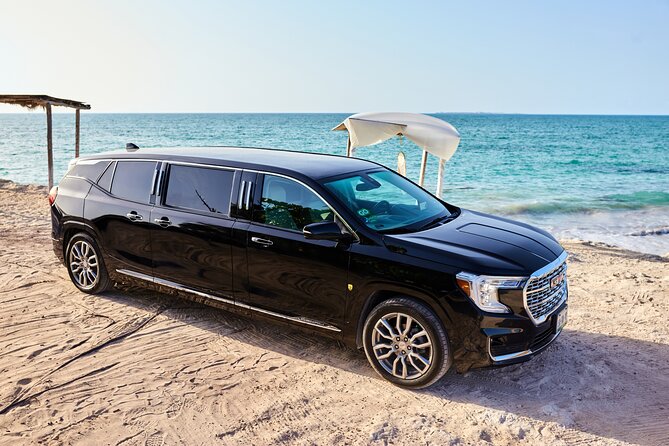 Deluxe GMC Limousine from Cancun Airport to Puerto Morelos - Terminal 2, Terminal 3, and Terminal 4 meeting points