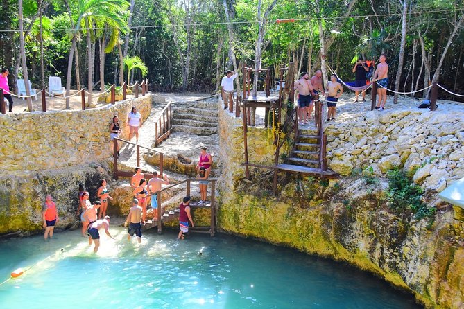 Experience ATV (shared) Ziplines & Cenote with Lunch from Cancún - Chicken fajitas after the action