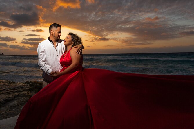 Flying dress photoshoot cancun - Choosing and wearing the gown