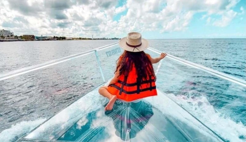 From Cancun: Glass Boat Sightseeing Trip - The first hour: from Nichupte Lagoon toward the sea