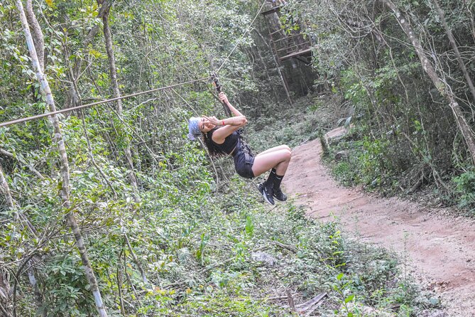 Half Day in Cancun Atvs Ziplines and Cenote Park - The cenote cave swim