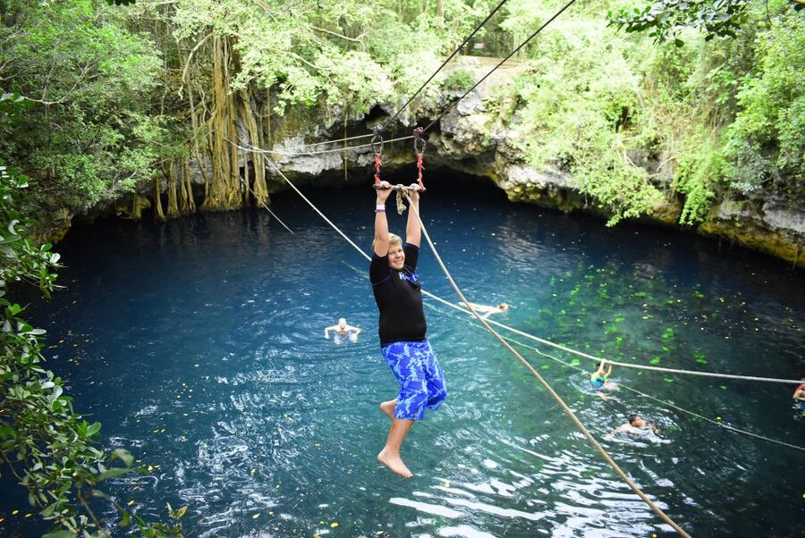 Horseback Riding & ATV Adventure with Ziplines & Cenote - Three ziplines and a balance challenge
