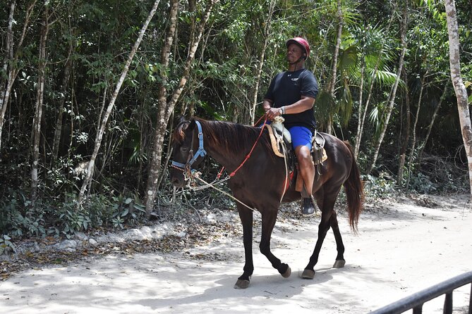 Horseback riding Tour with ATV circuit, ziplines and Cenote - From Cancun to the Puerto Morelos jungle