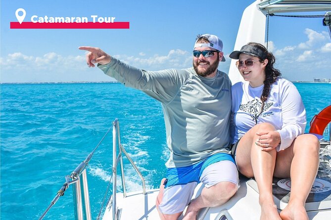 Isla Mujeres Catamaran + Snorkel + Open Bar on board + Buffet - Sailing out of Cancun with drinks and music