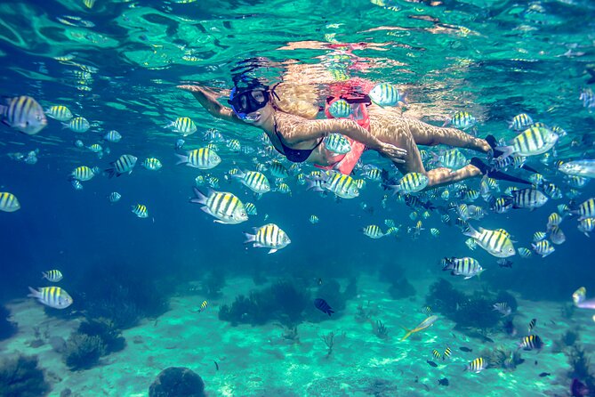 Isla Mujeres Catamaran Tour with Open Bar, Lunch and Snorkeling - Beach club lunch and time to rest