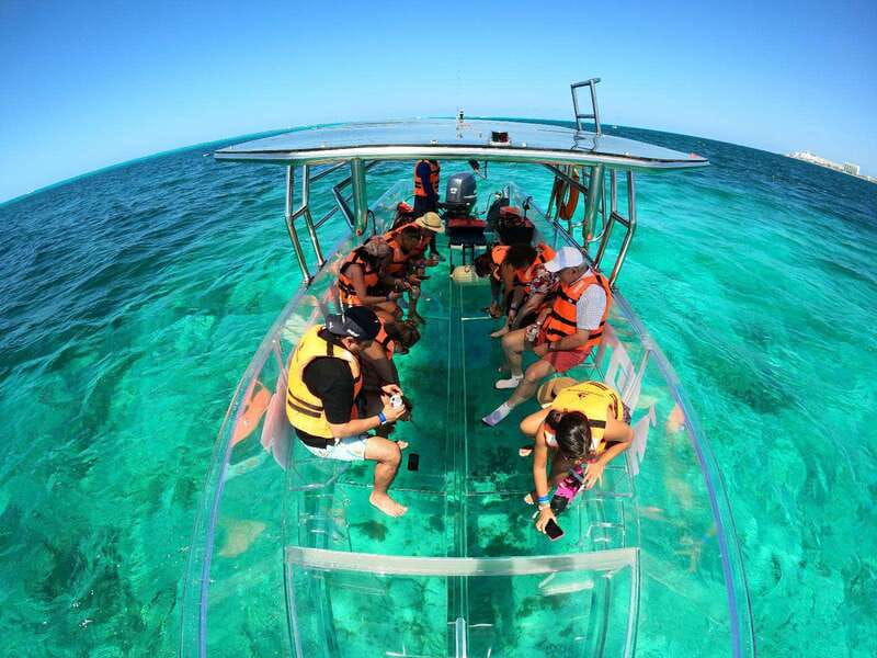 Isla Mujeres: Excursion Crystal Boat Tour at the Caribbean - El Farito Reef and the Colorful Fish Below