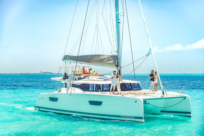 Isla Mujeres luxury catamaran with premium open bar and lunch - Snorkeling in clear water, when conditions allow