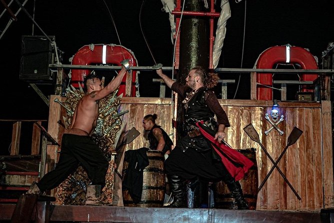 Night Pirate Show in Cancun aboard a Pirate Ship Lobster Dinner - The Open Bar and Party Atmosphere