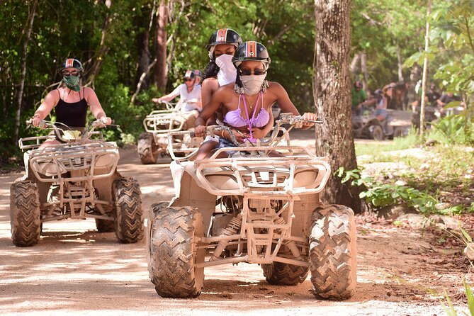 Playa del Carmen Maya Adrenaline Day ATV Zipline and Cenote - ATV trails through the Mayan jungle