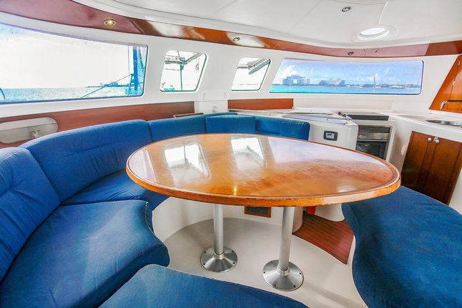 Private Catamaran from Cancun to Isla Mujeres | For up to 30 pp - Snorkeling at the Cancun Underwater Museum and Manchones Reef