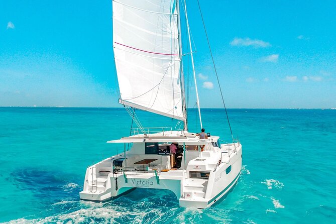 Private Luxury Catamaran Cancun to Isla Mujeres | For up to 30 pp - A Short Swim at Playa Norte