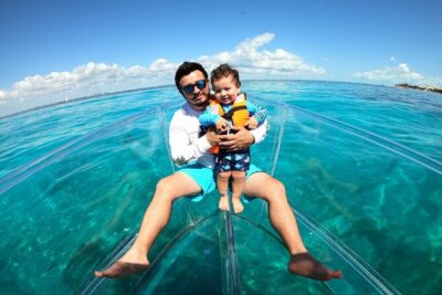 Private Tour Isla Mujeres excursion in Transparent Boat