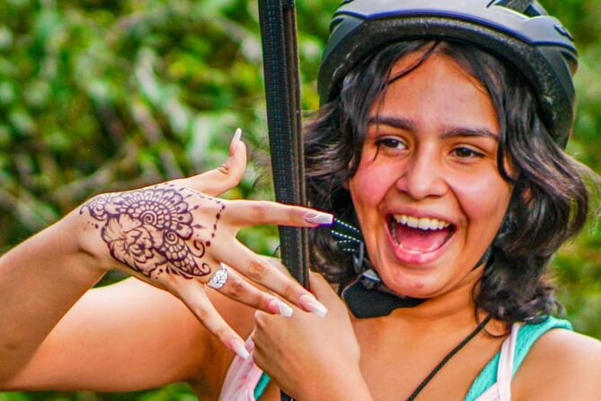 Shared ATV's and Zip Lines and Swimming in a Real Cenote. - Who will get the most from this outing