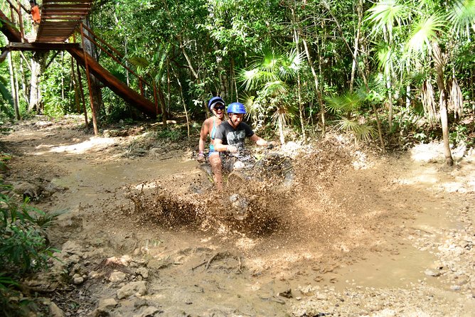 Single ATV, Horseback Riding, Ziplines and Cenote Swim - Five ziplines and the suspension bridge