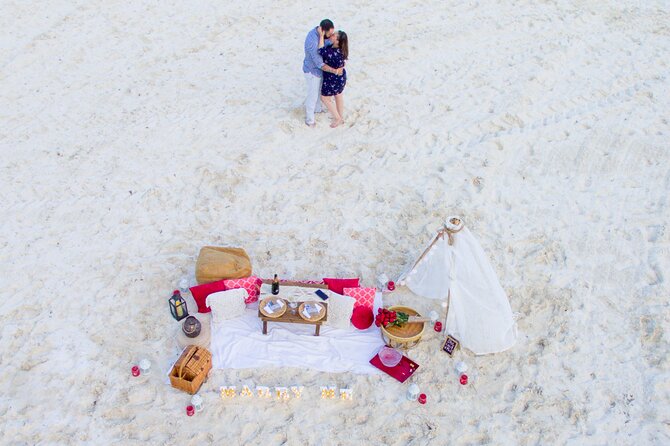 Sunset Beach Proposal - Champagne, strawberries, and the missing dinner