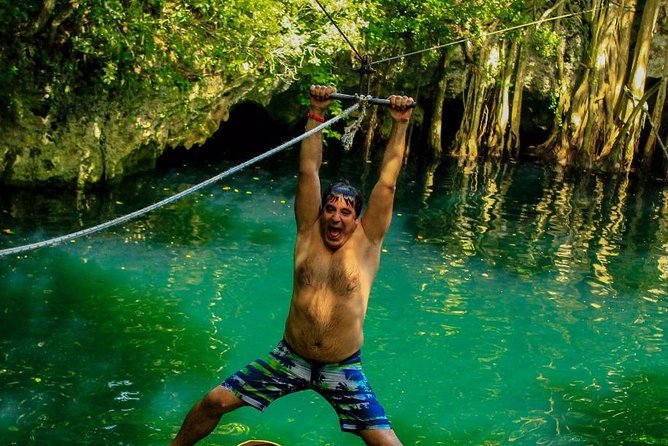 The best adrenaline day Atvs shared, ziplines and cenote Playa del Carmen - Ziplining Above the Park