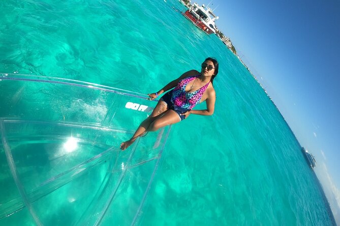 Tour Isla Mujeres excursion in Collective Transparent Boat - La Carbonera and the canal back to the marina