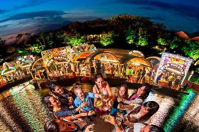 Xoximilco Tour Mexican Party Night! From Cancun & Playa Del Carmen - Boarding the colorful trajinera